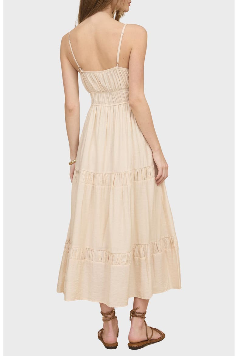 Tiered Midi Sundress, Alternate, color, LIGHT KHAKI