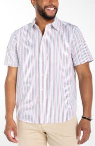 Liverpool Los Angeles Short Sleeve Stretch Cotton Button-Up Shirt