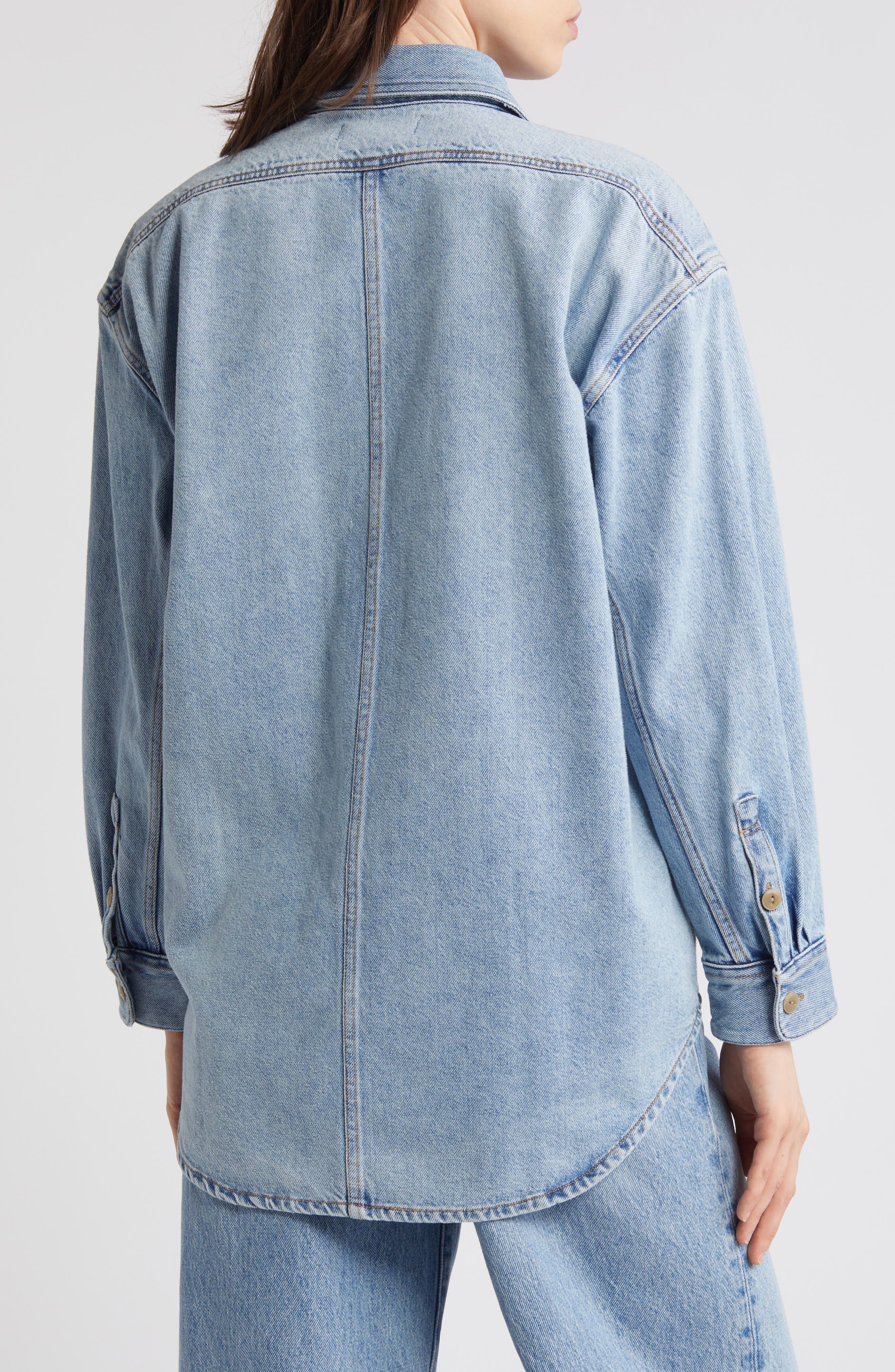 Oversize Denim Button-Up Shirt - image 2