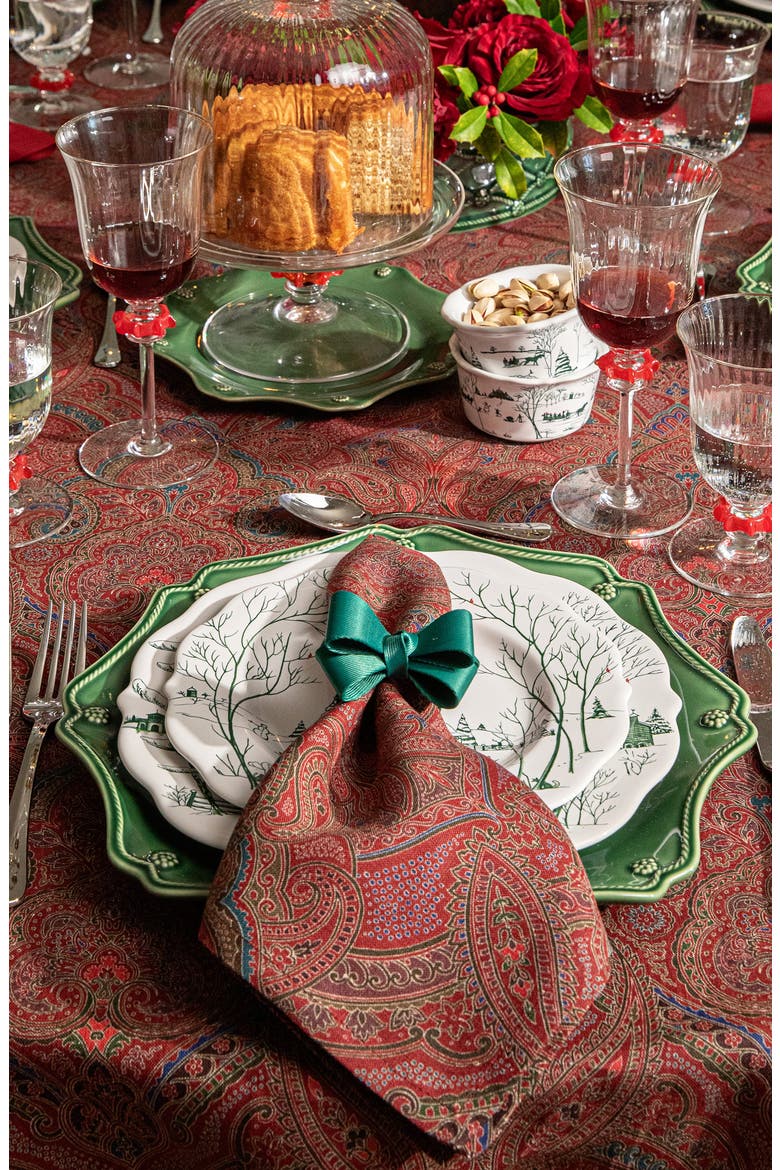 Paisley Set of 4 Napkins, Alternate, color, RED