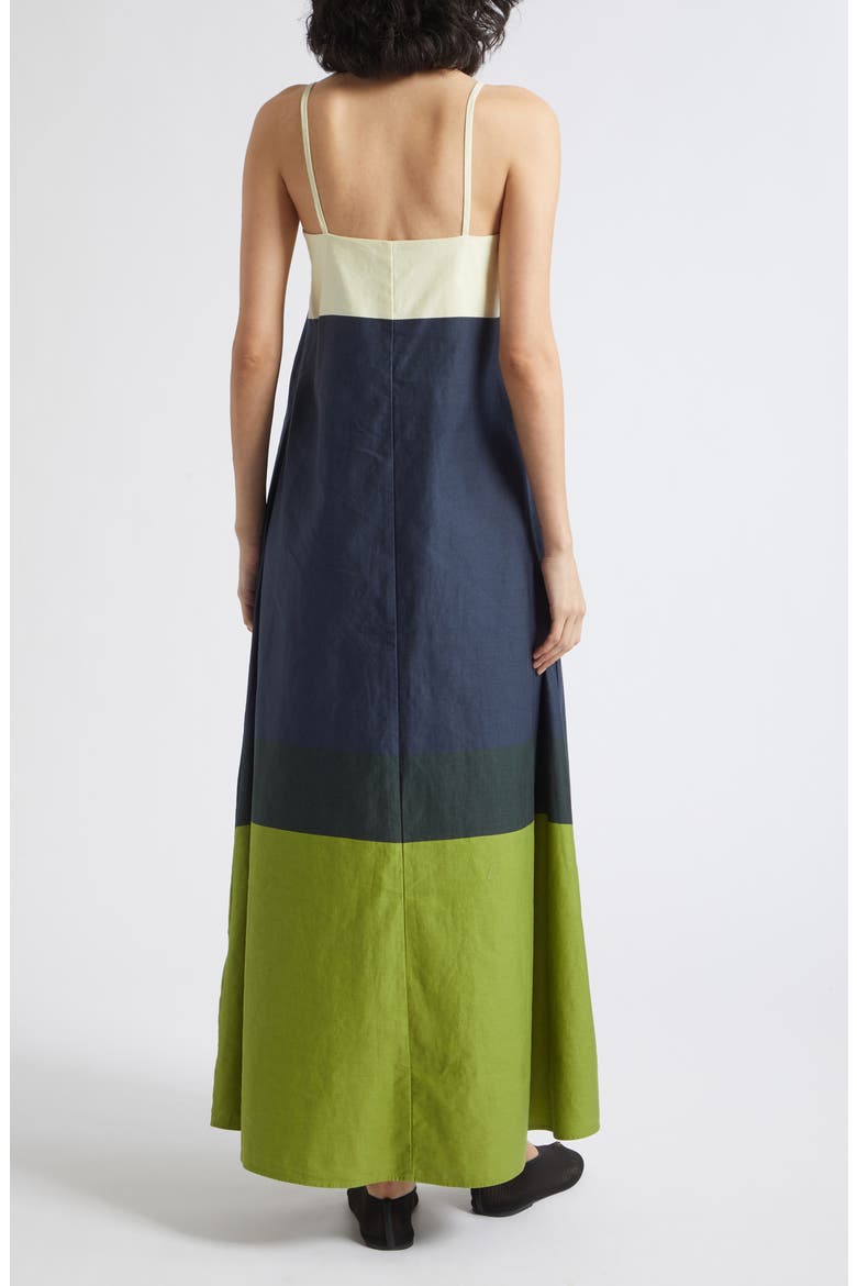 Symmetria Hennika Colorblock Dress, Alternate, color, LIGHT YELLOW DARK BLUE GREEN