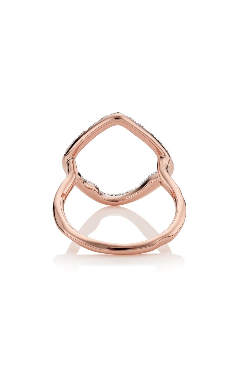 Monica Vinader Riva Hoop Diamond Ring, Alternate, color, Rose Gold/ Diamond