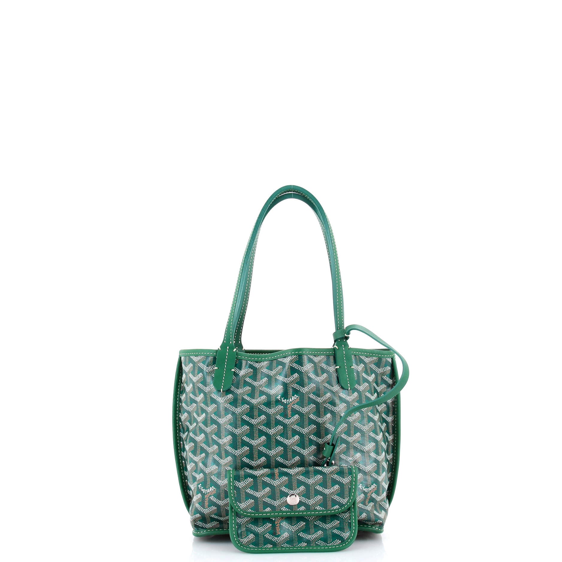 Pre-Owned Goyard Anjou Reversible Tote Coated Canvas Mini, Alternate, color, Green