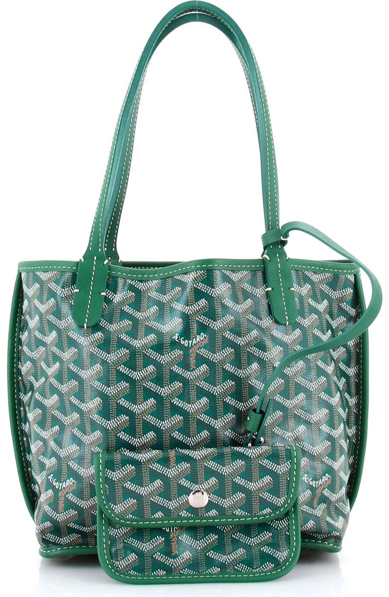Pre-Owned Goyard Anjou Reversible Tote Coated Canvas Mini, Alternate, color, Green