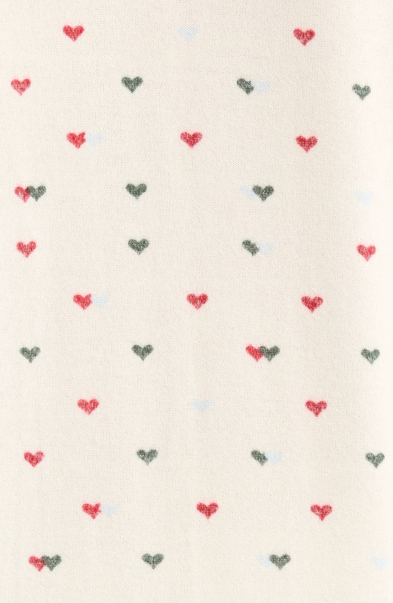 Nordstrom Brushed Hacci Pajamas, Alternate, color, Ivory- Green Micro Hearts