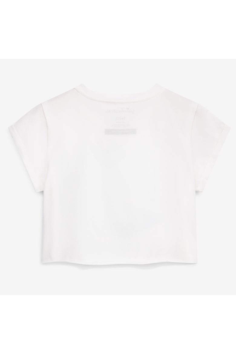 Women's Gameday Social  White Duke Blue Devils Cropped Cuffed T-Shirt, Alternate, color, White