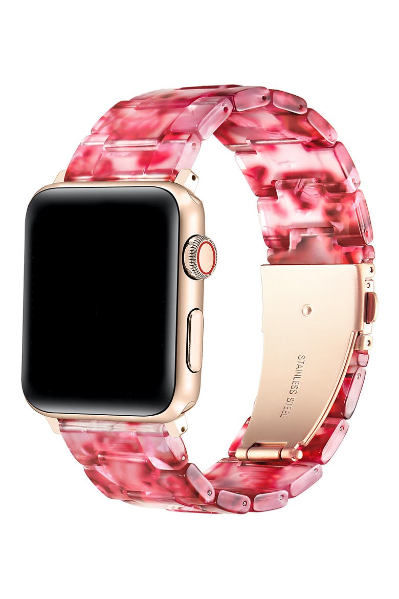 Claire Resin Link Watchband, Alternate, color, CHERRY