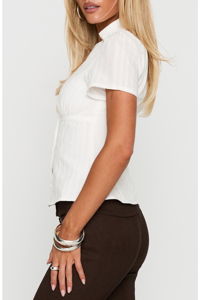 What a Show Button-Up Top, Alternate, color, WHITE