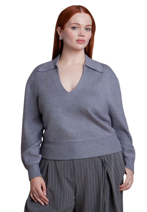 V Neck Collared Sweater (plus)