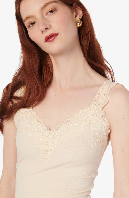 Shop Cami Nyc Lani Lace Trim Rib Tank Top In Bone