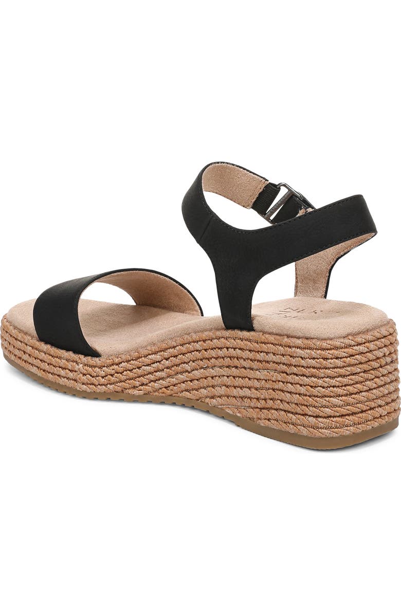 Naturalizer Goldie Wedge Sandal, Alternate, color, Black Faux Leather