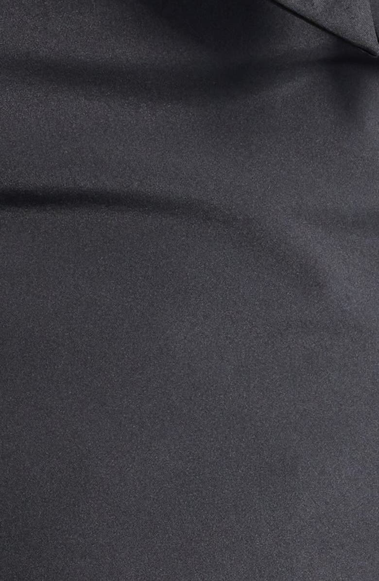 LoveShackFancy Winston Bow Off the Shoulder Crop Top, Alternate, color, Black