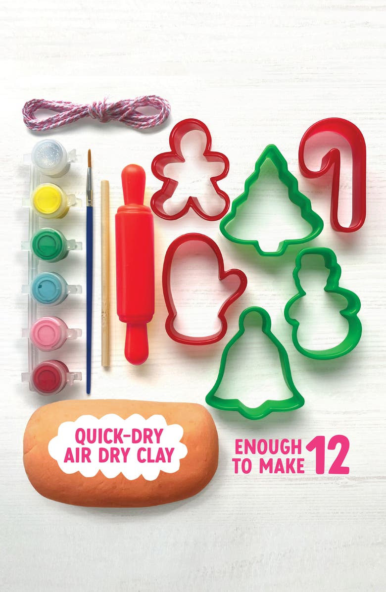 BRIGHT STRIPES Make & Paint Gingerbread Clay Ornaments Kit, Alternate, color, Multi