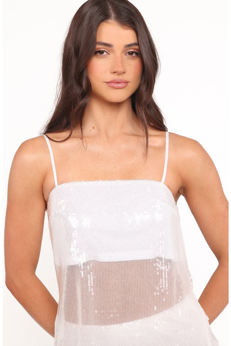 Vienne Sequin Top & Maxi Skirt Set, Alternate, color, WHITE SEQUIN