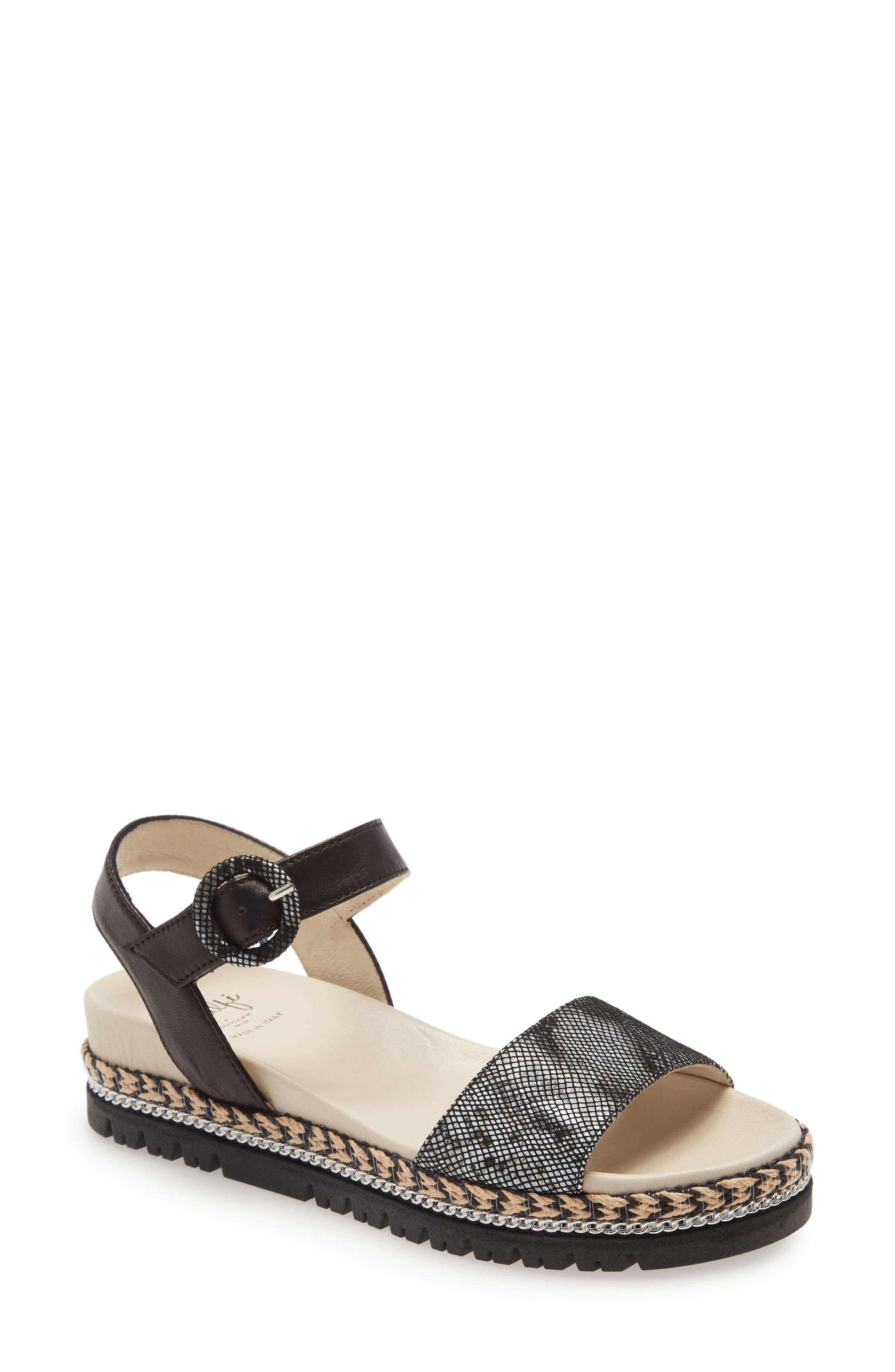 Bryan Quarter Strap Platform Sandal, Main, color, BLACK VIP PEARL LEATHER
