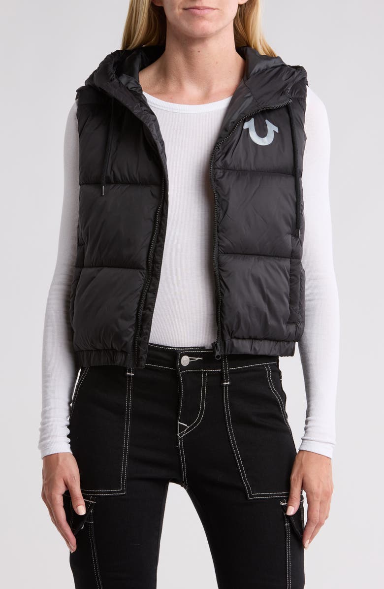 True Religion Hooded Quilted Vest, Main, color,