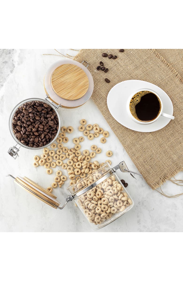 JoyJolt Bamboo Lid Storage Jar - Set of 2, Alternate, color,