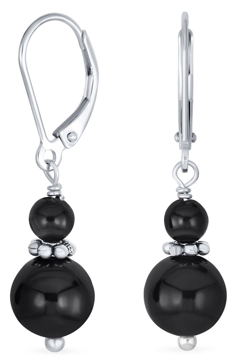 BLING JEWELRY Resin Drop Earrings, Main, color, Black