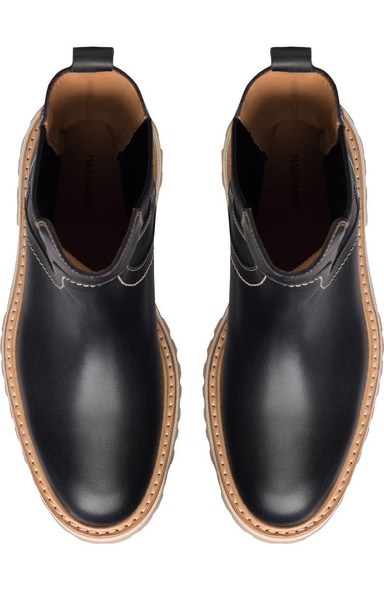 Magnanni Nova Lug Sole Chelsea Boot, Alternate, color, Black