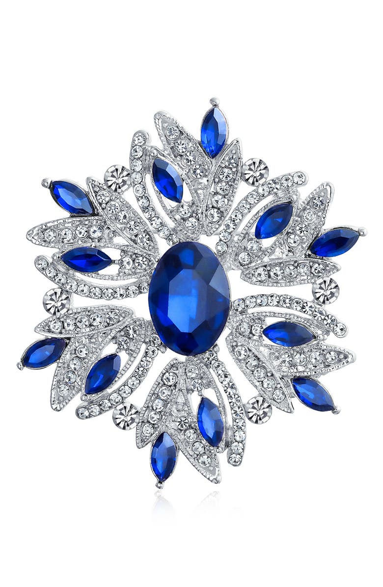 BLING JEWELRY Large Statement Vintage Style Pin, Main, color, Blue