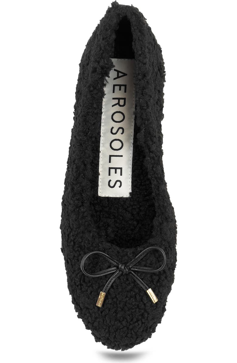 Aerosoles Patrina Faux Shearling Flat, Alternate, color, Black Faux Shearling