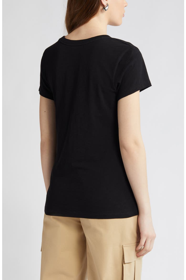 Pima Cotton Slub Crewneck T-Shirt, Alternate, color, BLACK