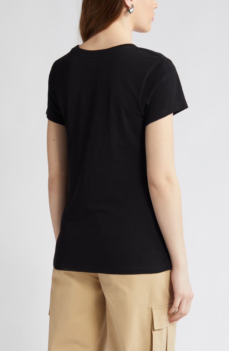 Nordstrom Pima Cotton Slub Crewneck T-Shirt, Alternate, color, Black