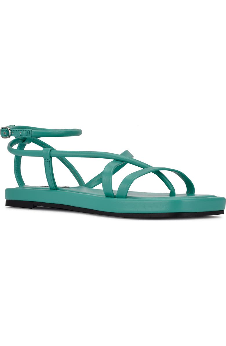 Nine West Waren Strappy Sandal, Main, color, Cyan Green
