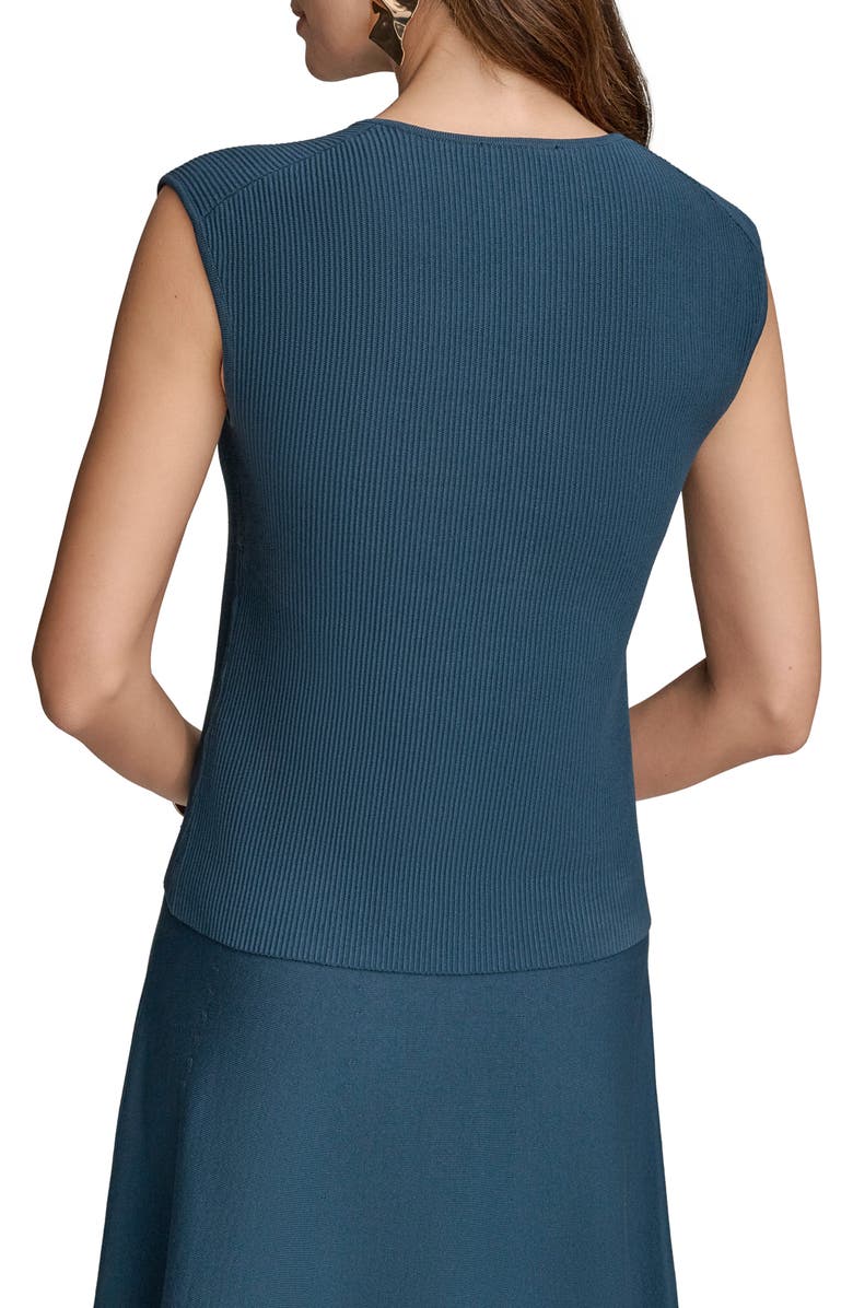 Donna Karan New York Cap Sleeve Rib Sweater, Alternate, color, 