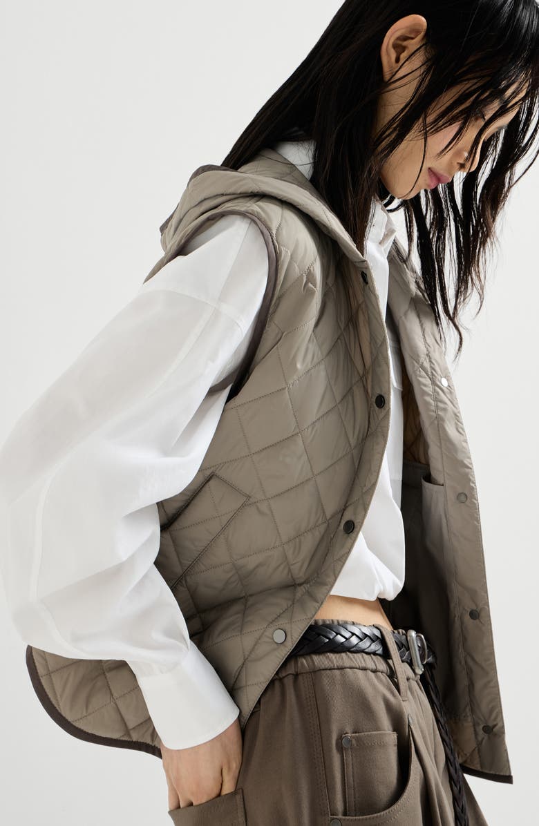Brunello Cucinelli Vest with Thermore<sup>®</sup> padding, Alternate, color, Light Brown