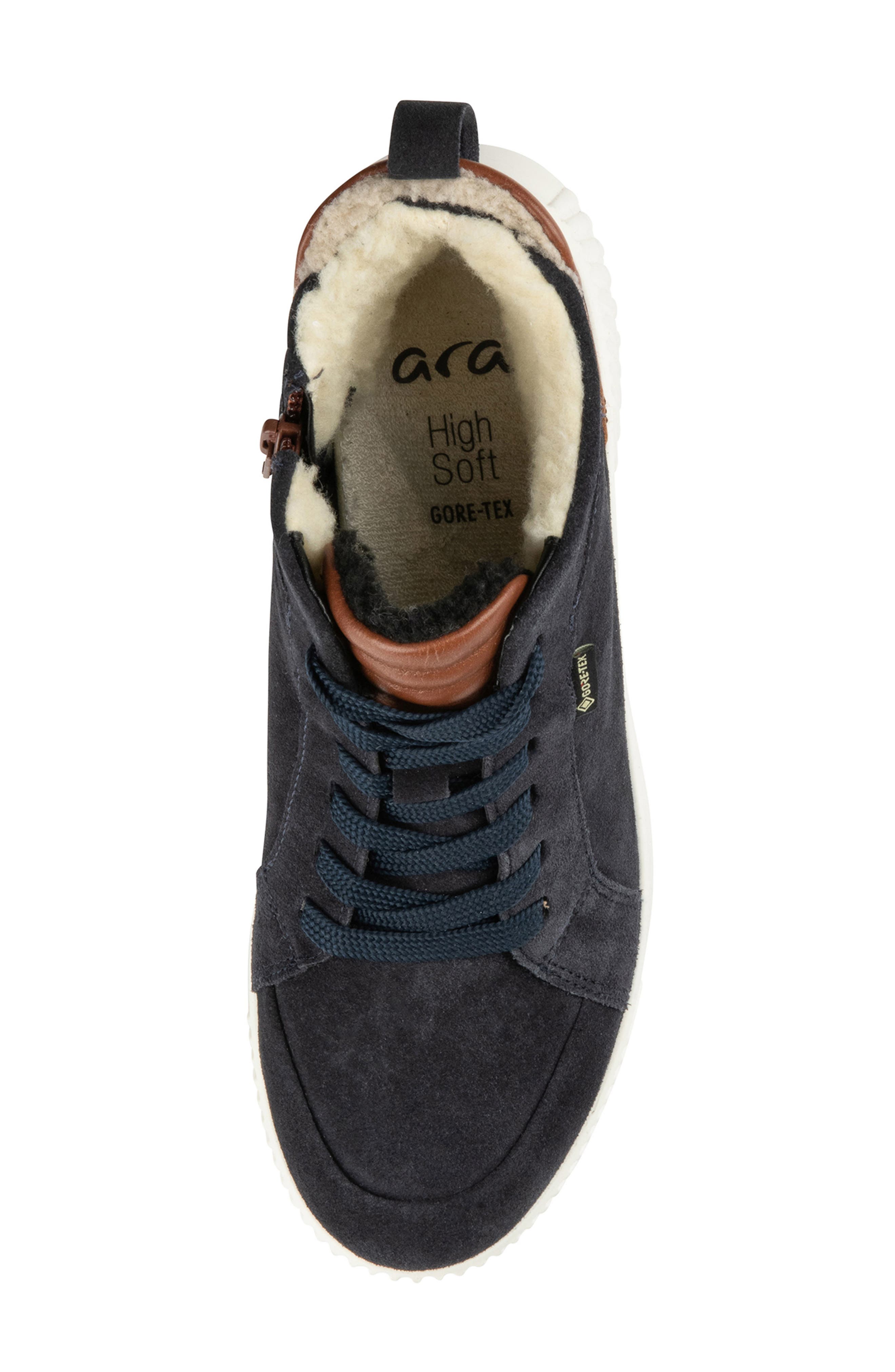 Dahlia Waterproof Faux Fur Lined Sneaker, Alternate, color, BLUE BROWN