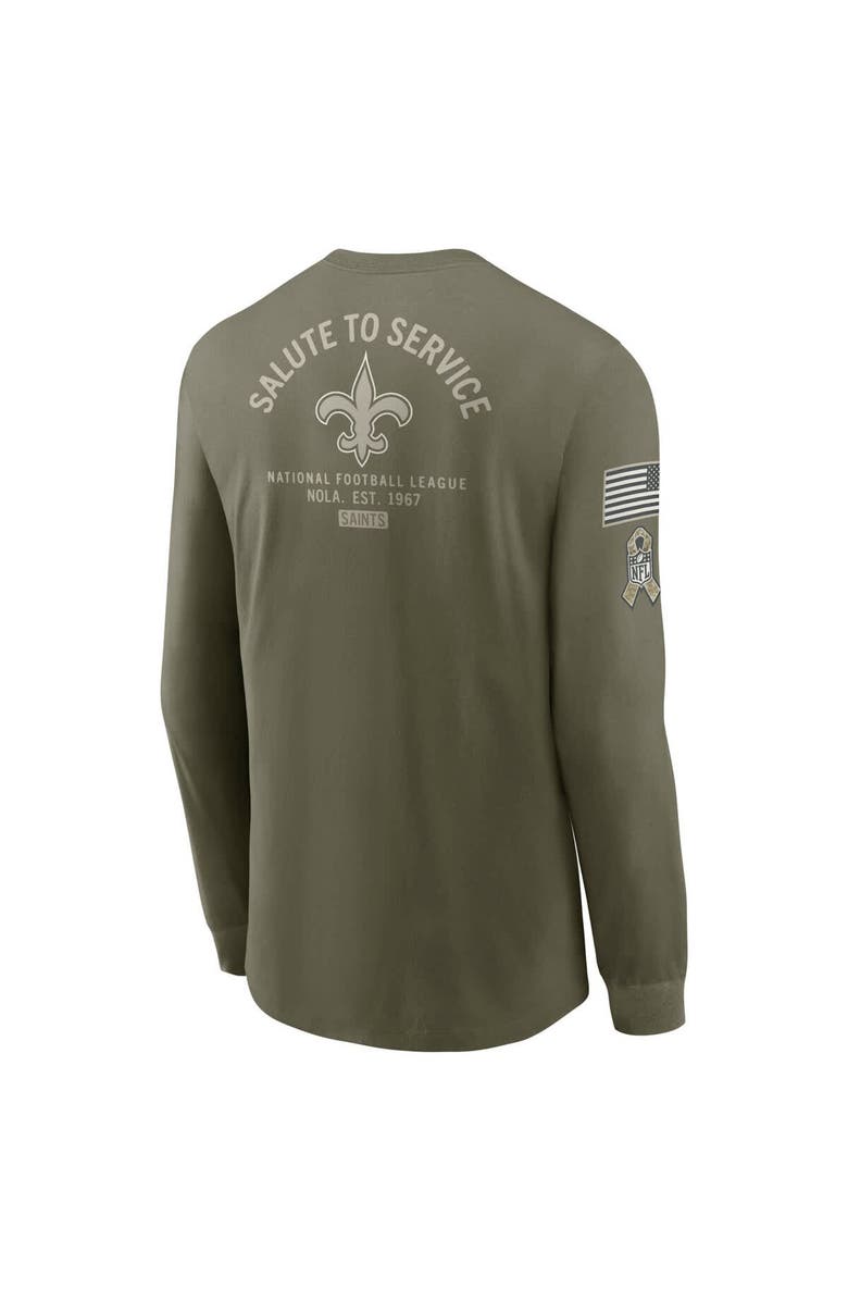 Nike Men's Nike Olive New Orleans Saints 2025 Salute to Service Sideline Long Sleeve T-Shirt, Alternate, color, Olive