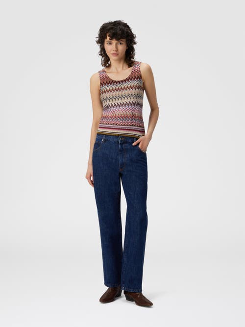 Missoni Womens Multicolor Chevron Scoop-neck Knit Top In Multi