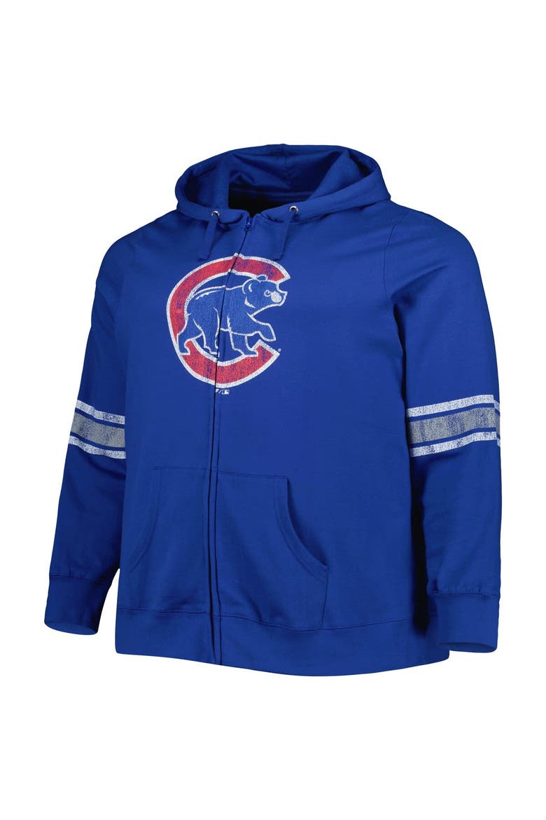 Women's Royal/Heather Gray Chicago Cubs Plus Size Front Logo Full-Zip Hoodie, Alternate, color, Royal