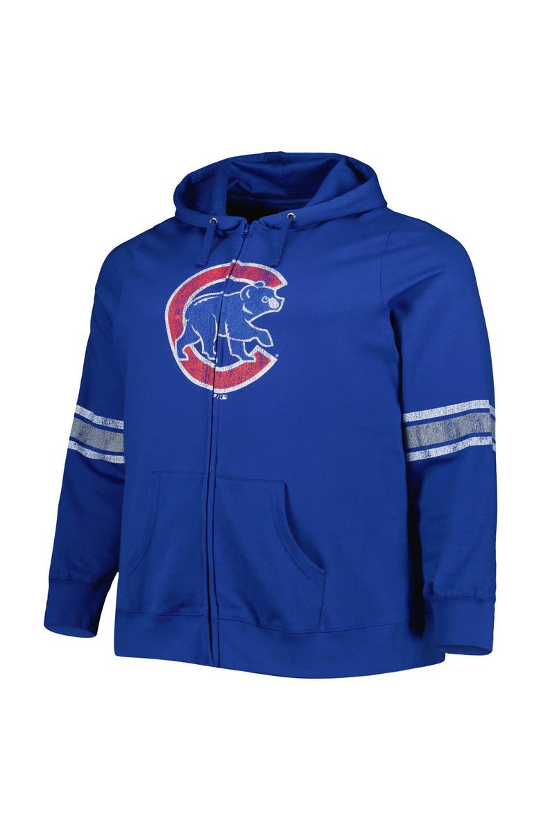 PROFILE Women's Royal/Heather Gray Chicago Cubs Plus Size Front Logo Full-Zip Hoodie, Alternate, color, 