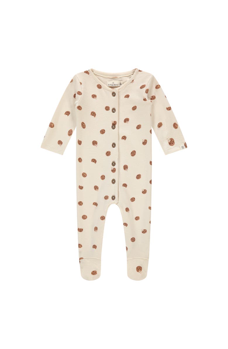 BABYFACE Allover Cookie Footie, Main, color, Snow