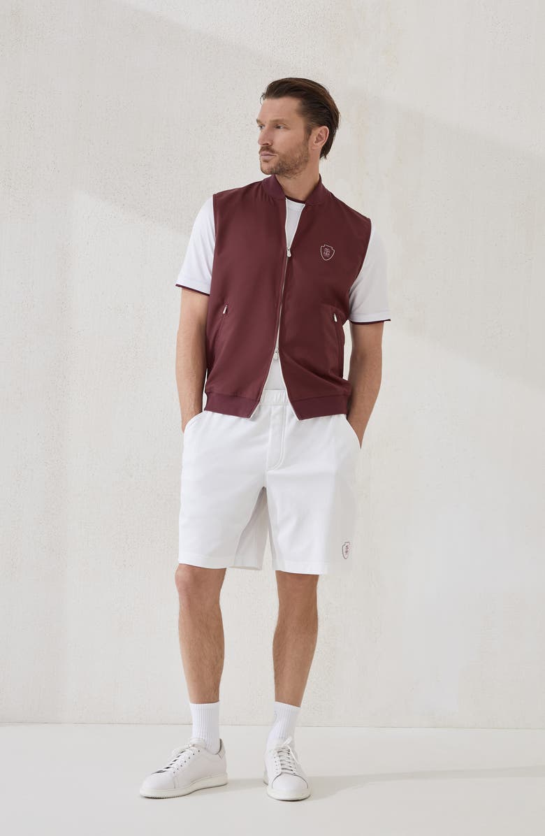 Brunello Cucinelli T-shirt with faux-layering, Alternate, color, White