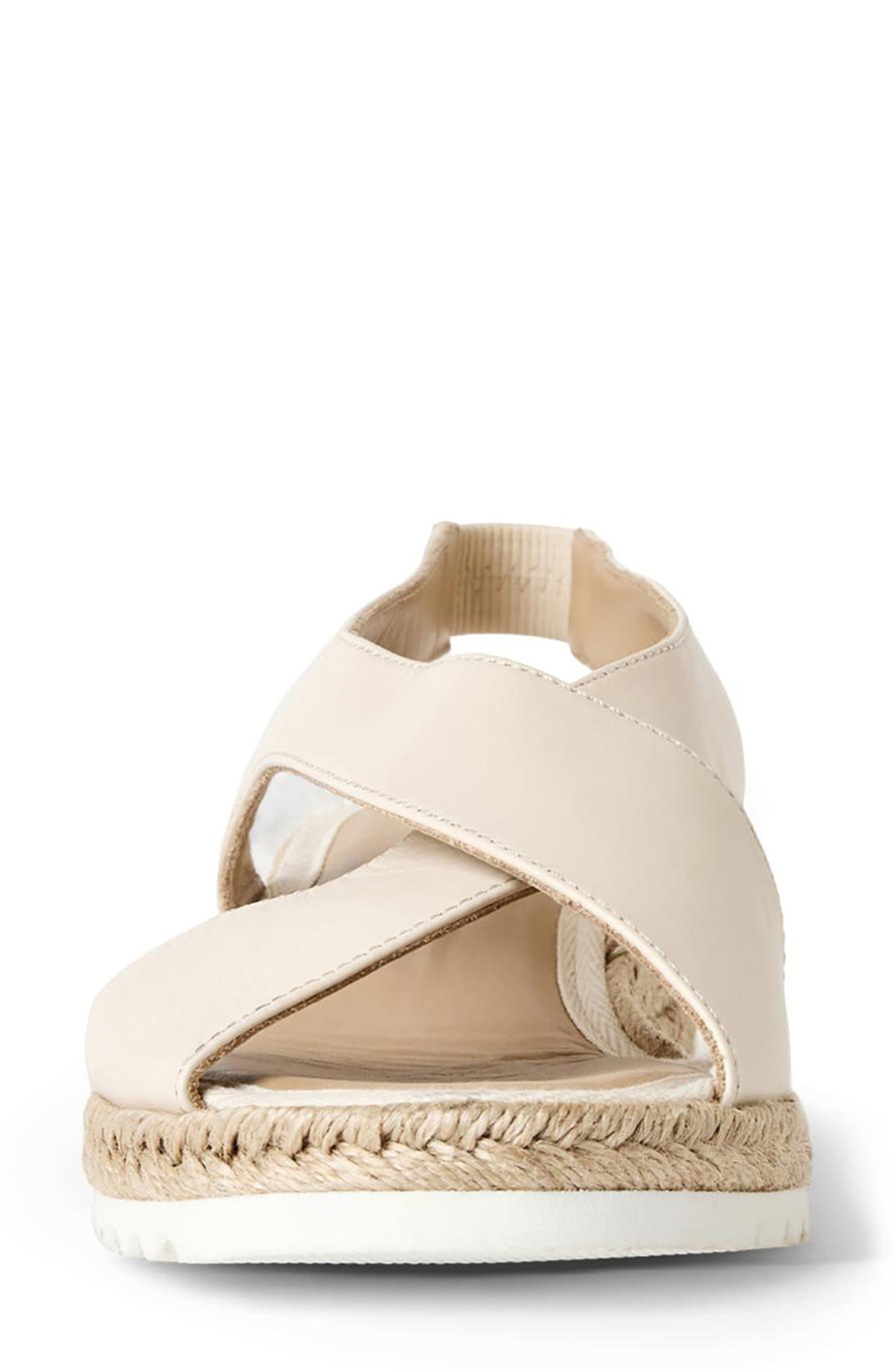 Adelina Weatherproof Slingback Espadrille Platform Wedge Sandal, Alternate, color, SOFT WHITE LEATHER
