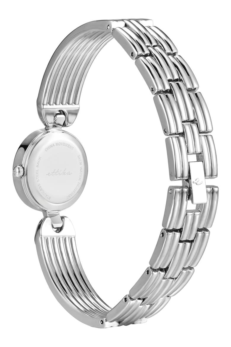 Ribbed Quartz Bracelet Watch, 24mm x 33.5mm, Alternate, color, VANILLA AND SILVER
