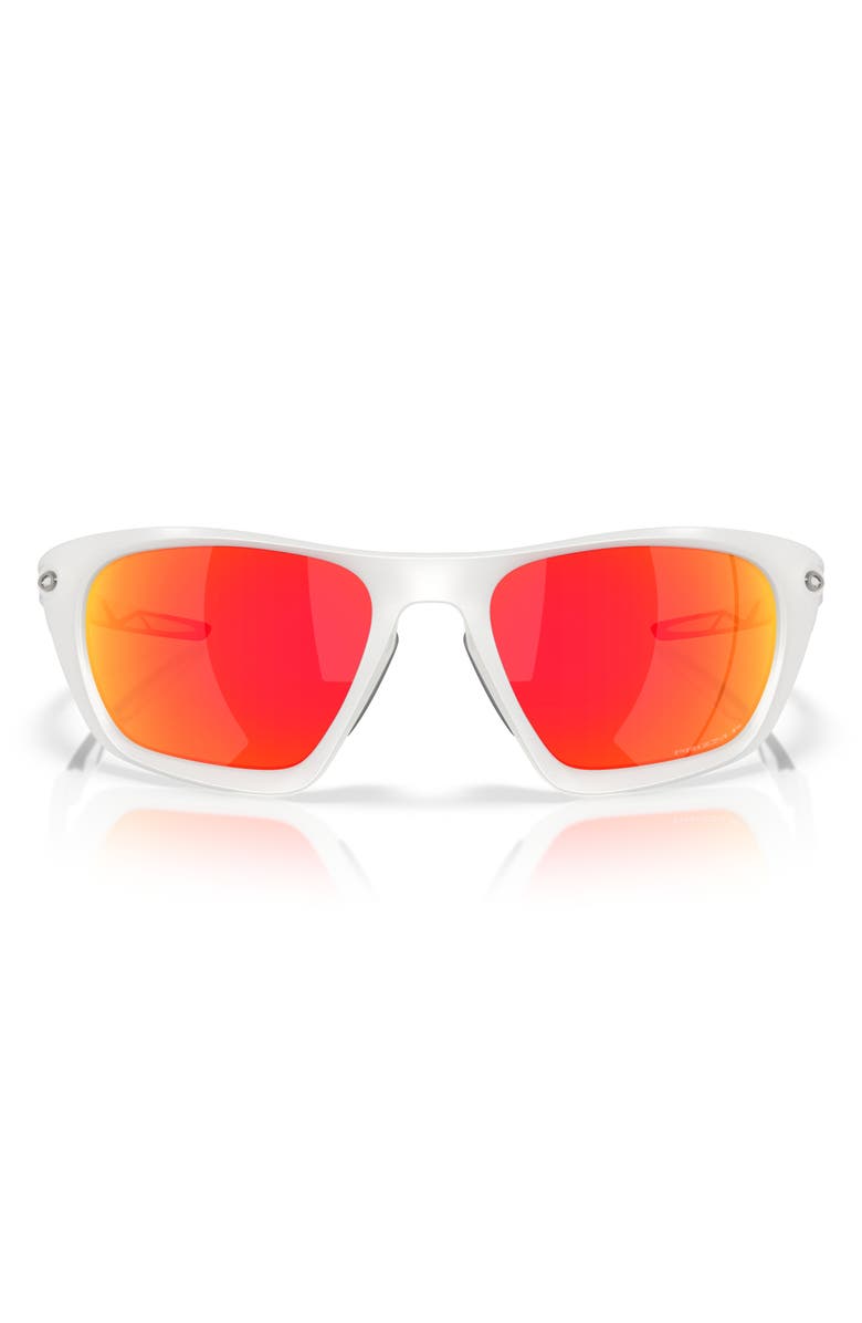 Oakley Lateralis 60mm Polarized Prizm<sup>™</sup> Rectangle Sunglasses, Main, color, Matte Vapor / Prizm Ruby