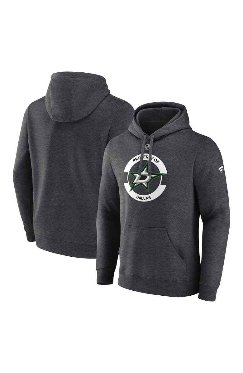 FANATICS Men's Fanatics Heather Charcoal Dallas Stars Secondary Logo Pullover Hoodie, Alternate, color, 