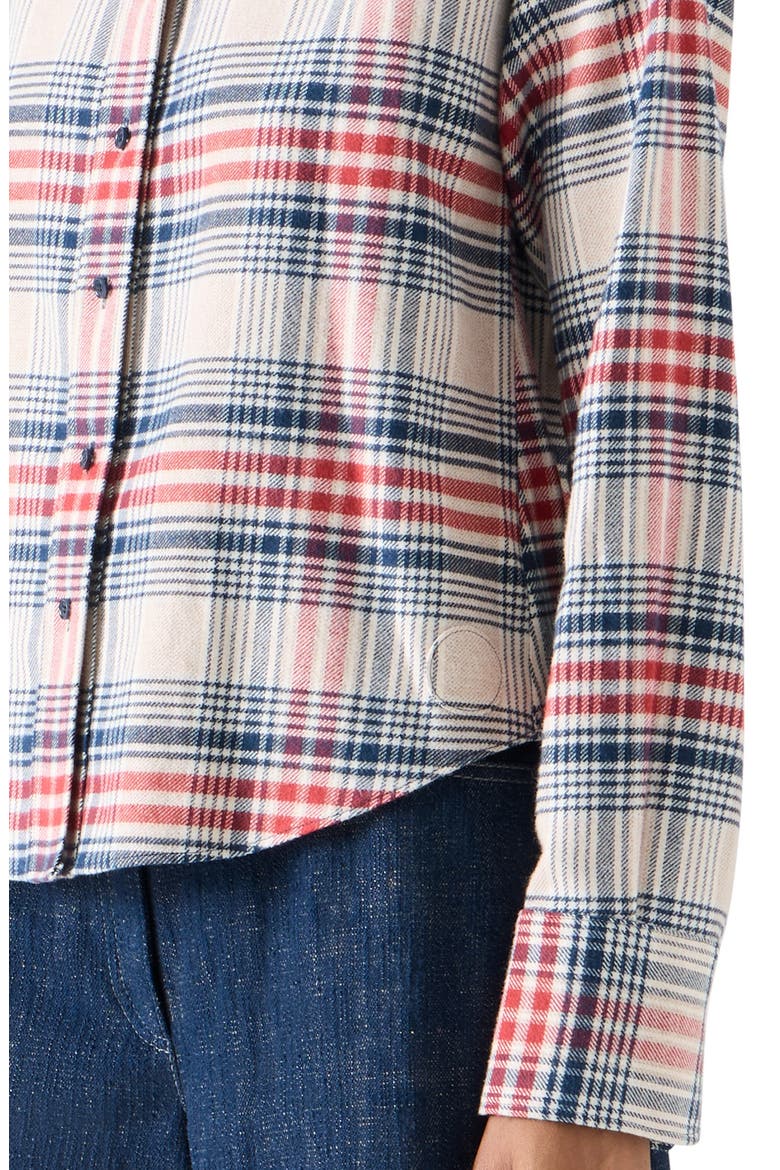 Plaid Brushed Cotton Flannel Shirt, Alternate, color, CASHEW-MULTICOLOR