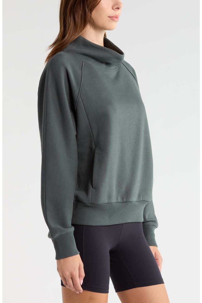 Ultra Cozy Fleece Funnel Neck Pullover, Alternate, color, GREEN URBAN