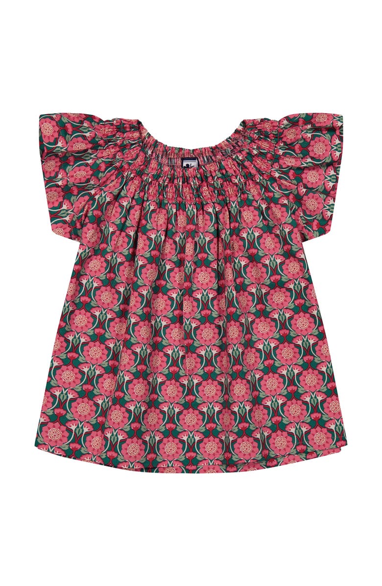 Busy Bees Molly Smocked Flutter Sleeve Top Pink Lotus, Main, color, 