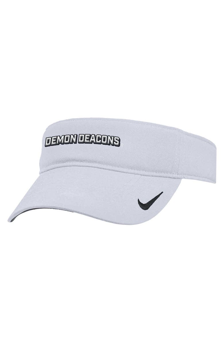 Nike Men's Nike White Wake Forest Demon Deacons 2025 On-Field Ace Performance Adjustable Visor, Main, color, White