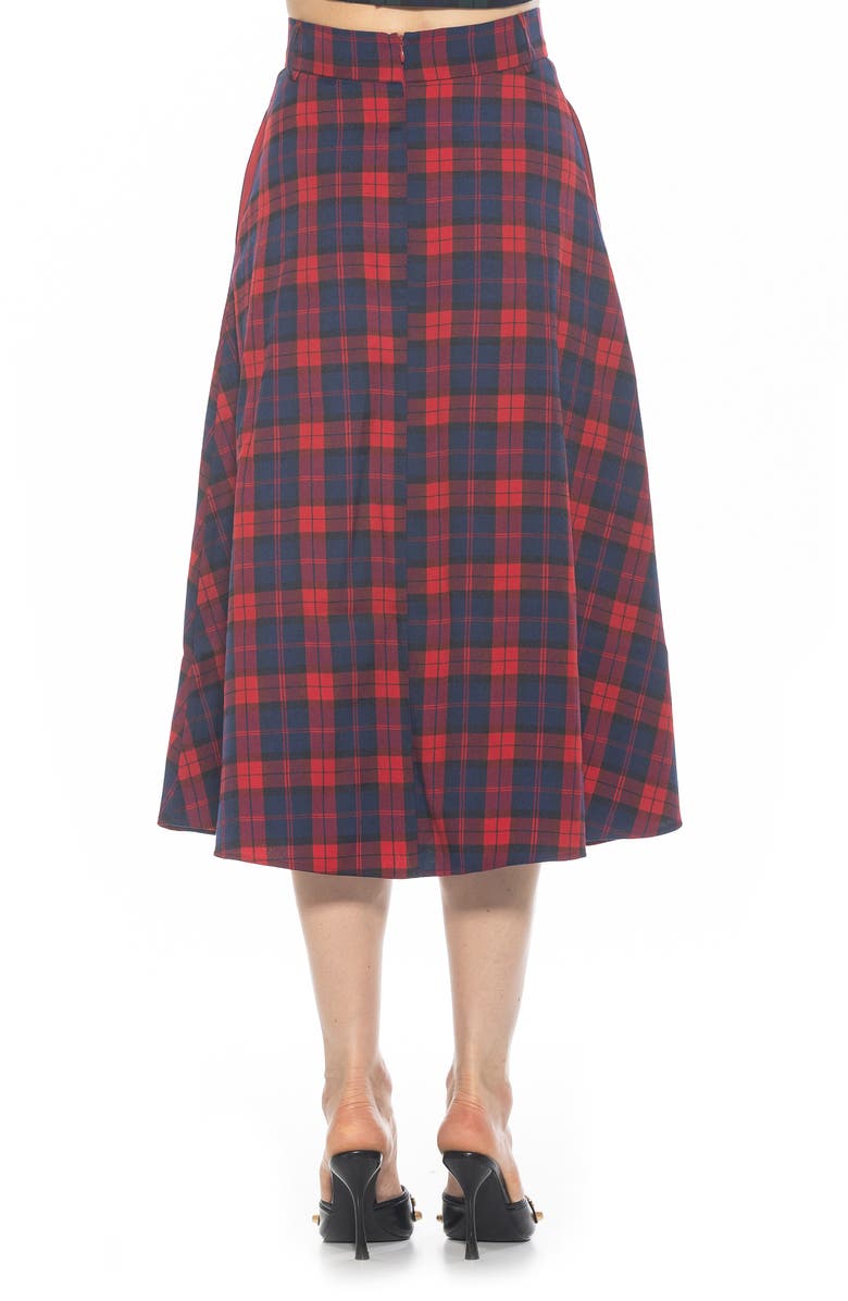 Alexia Admor Leonie Plaid A-Line Skirt, Alternate, color, Red Plaid