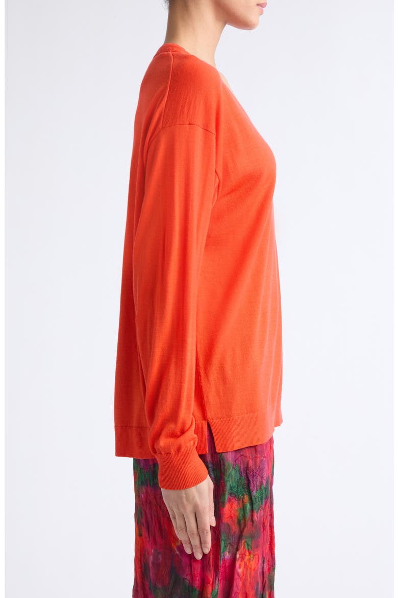Superfine Merino Wool Sweater, Alternate, color, ORANGE POPPY