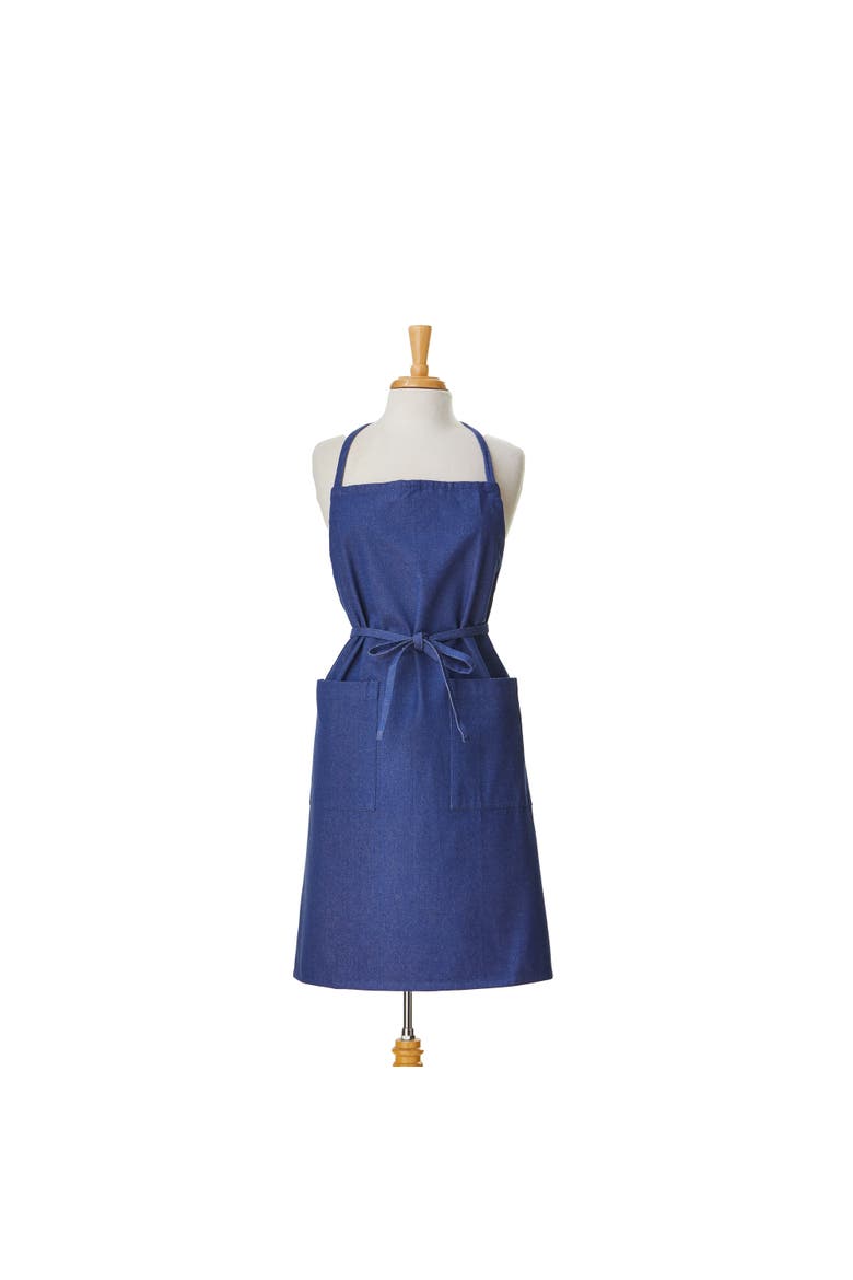 Grill Apron Blue Denim Cotton Everyday,Summer, Alternate, color, Blue