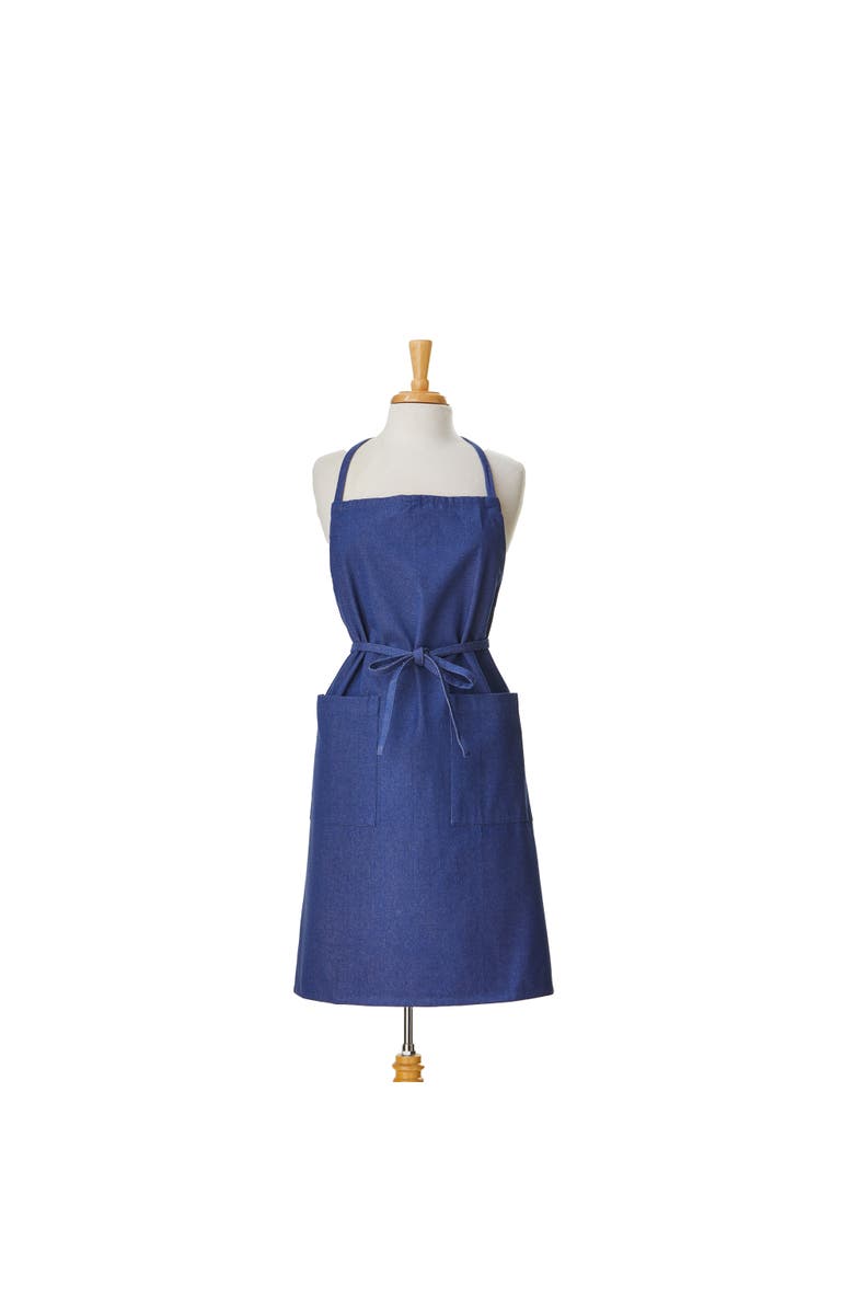 tag Grill Apron Blue Denim Cotton Everyday,Summer, Main, color, Blue