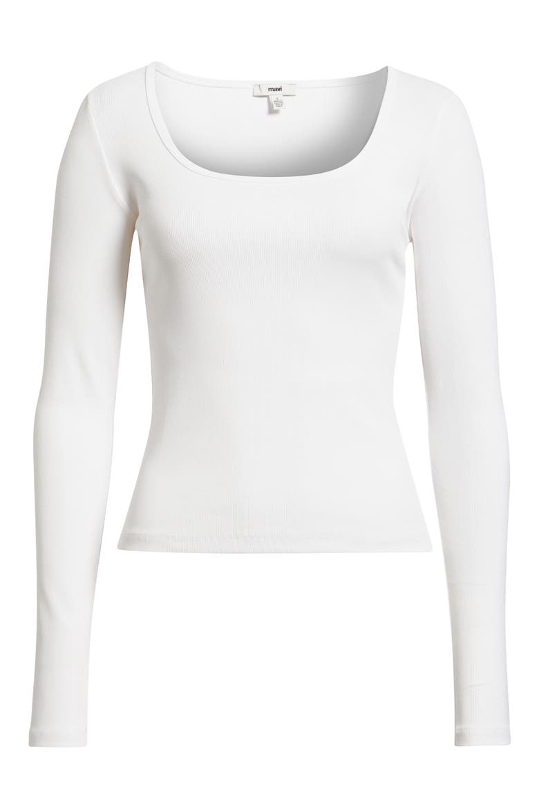Square Neck Long Sleeve T-Shirt, Alternate, color, WHITE